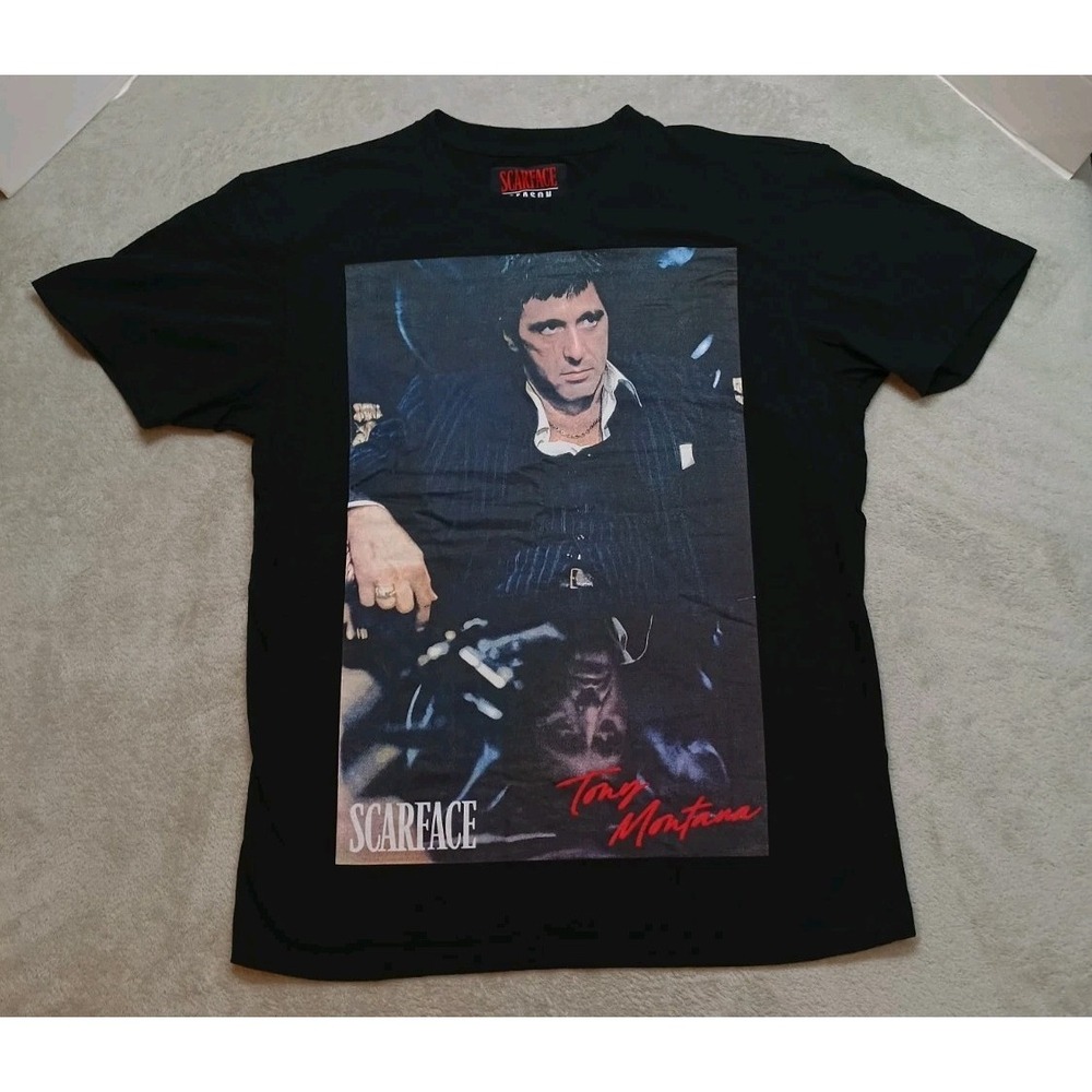 Scarface Tony Montana Reason Graphic T-shirt Black Men's Large Cotton